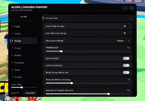 [Alter Hub] Grow a Chicken Fighter Script - Auto Fuse Chickens, Auto Recycle Scraps
