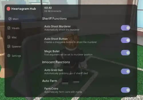 MM2 Script - Heartagram Hub GUI screenshot