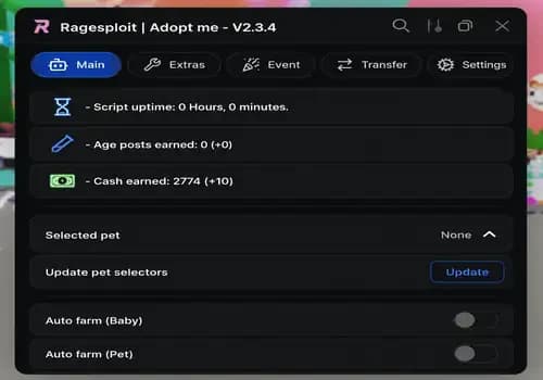 [Ragesploit] Adopt Me Script - Auto Farm Cash, Spawn Pets