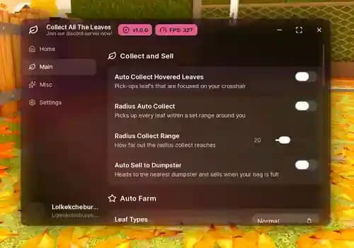 [vexsaken] Clean all the Leaves - Auto Collect Leaves, Auto Sell