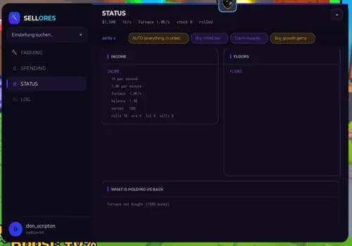 Sell Ores Script - Auto Roll, Auto Ores [Seltonmt] GUI screenshot