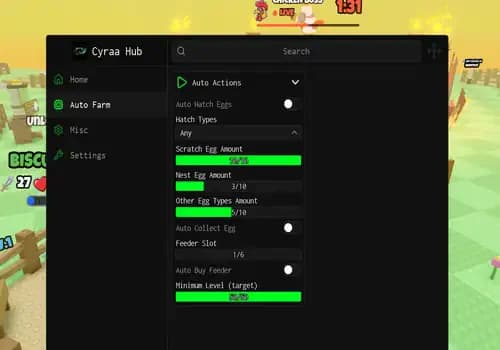 Grow a Chicken Fighter Script - Auto Hatch Eggs, Auto Collect Eggs GUI screenshot