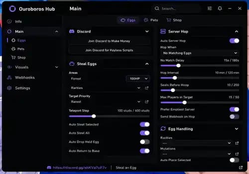 [Ouroboros Hub] Steal An Egg Script - Auto Steal, Auto Hatch, Esp