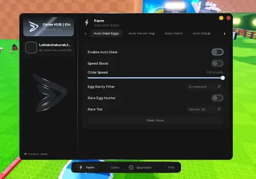 [Oxide Hub] Steal An Egg Script - Auto Steal, Rare Egg Hunter & Auto Hatch