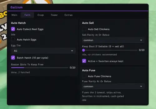 [Gallium Hub] Grow a Chicken Fighter Script - Auto Farm, Unlock All