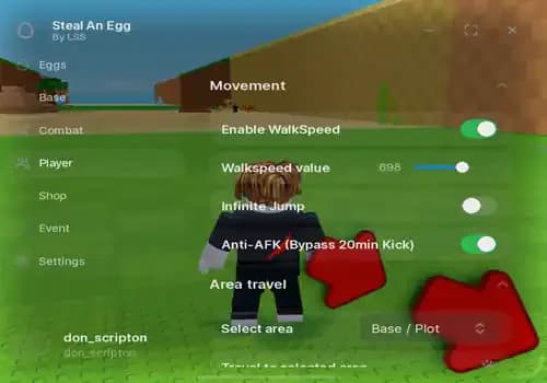 Steal An Egg Script LSS - Auto Steal, Auto Treadmill GUI screenshot