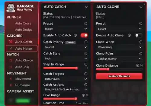 [Barrage Hub] Huss Valley Script - Auto Catch, Auto Dodge, Auto Clone & Auto Join