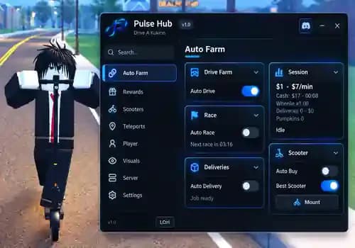 Drive A Kukirin Script Pulse Hub - Auto Drive, Auto Race, Auto Delivery