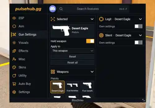 BloxStrike Script Pulse Hub - ESP, Aim, Gun Settings