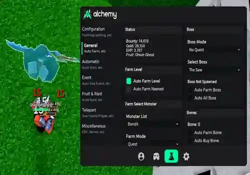 Blox Fruits Script Alchemy Hub - Auto Farm, Bosses, Teleports