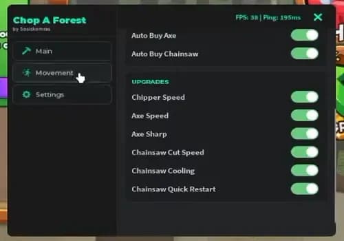 Chop A Forest Script - Sosiskomras Hub | Auto Chop Tree GUI screenshot