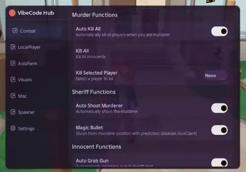 VibeCode Hub for Murder Mystery 2 - Auto Kill All