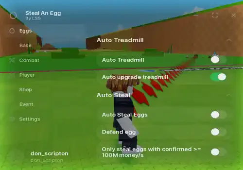 Steal An Egg Script LSS - Auto Steal, Auto Treadmill